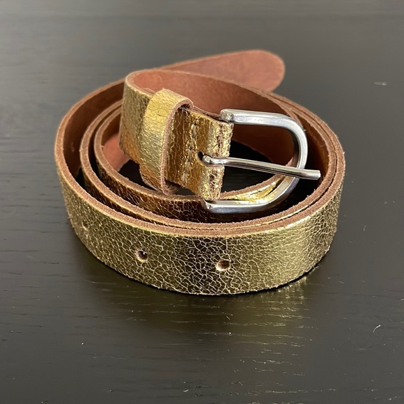 Amsterdam Heritage | 1” Gold Genuine Leather Belt SZ 85 - Picture 2 of 8